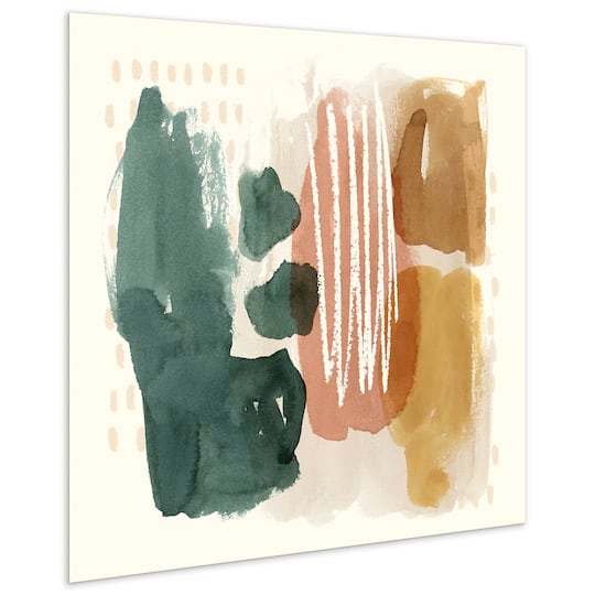 Empire Art Direct 38" x 38" Ochre Echo III Free Floating Tempered Glass Wall Art